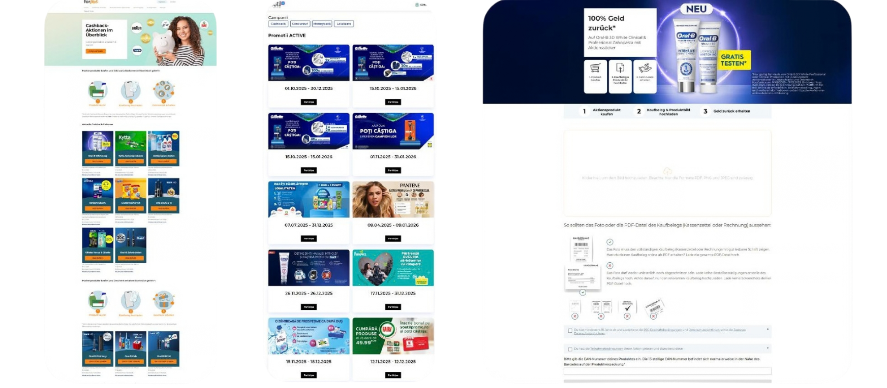 Campaign Microsite interface examples